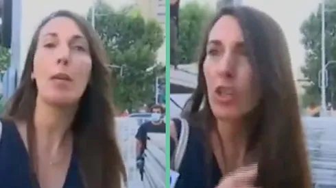 El momento en que la mujer furiosa se acerca al equipo de Mucho Gusto.