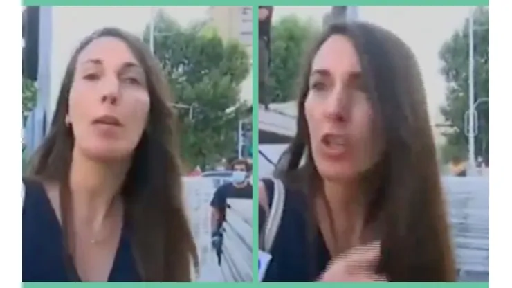 El momento en que la mujer furiosa se acerca al equipo de Mucho Gusto.