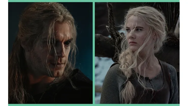 Henry Cavill como Geralt de Rivia y Freya Allan como Ciri, en la segunda temporada de The Witcher.
