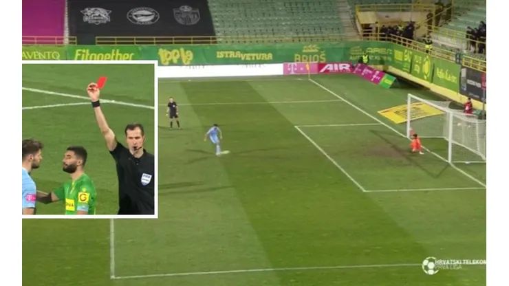 El futbolista del Dinamo Zagreb se fue expulsado tras lanzar un penal