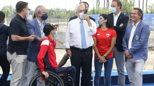 Presidente, Sebastián Piñera pone la primera piedra de la Villa Panamericana que albergará a los deportistas que disputarán los Juegos Santiago 2023