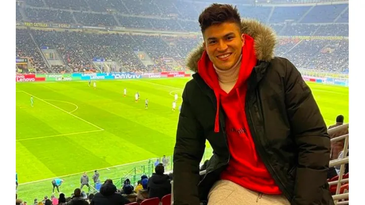 Thomas Galdames estuvo en San Siro viendo la goleada del Inter, invitado por Arturo Vidal