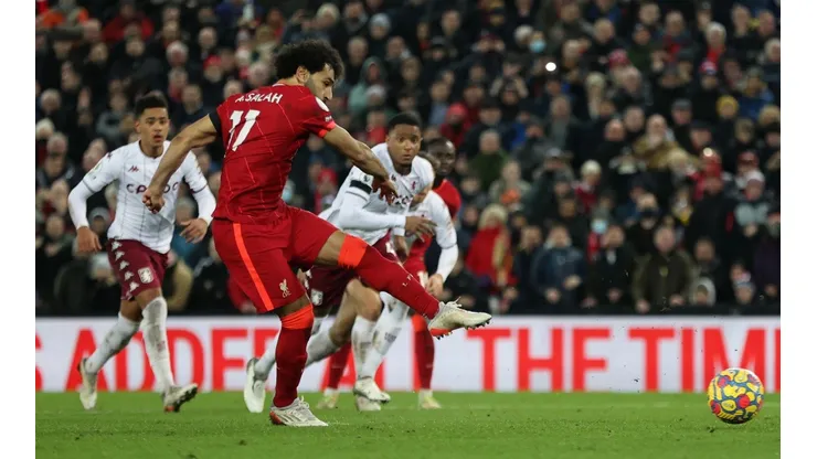 Mohamed Salah convirtió el único gol del partido ante el Aston Villa.