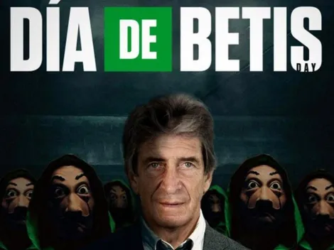 "El Profesor" Pellegrini: afiche estilo La Casa de Papel para el Betis