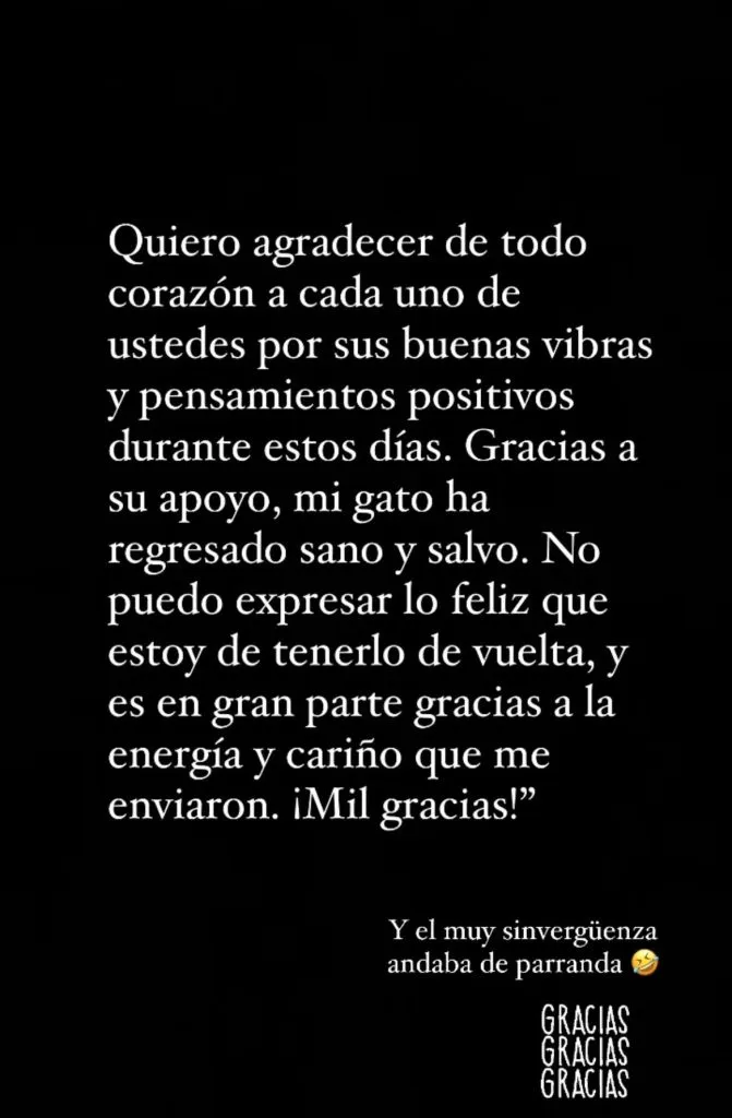 El mensaje de Sonia Isaza por su King.