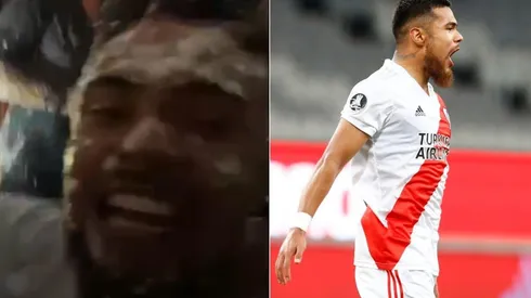 Paulo Díaz lo pasó chancho en la fiesta de espuma de River Plate