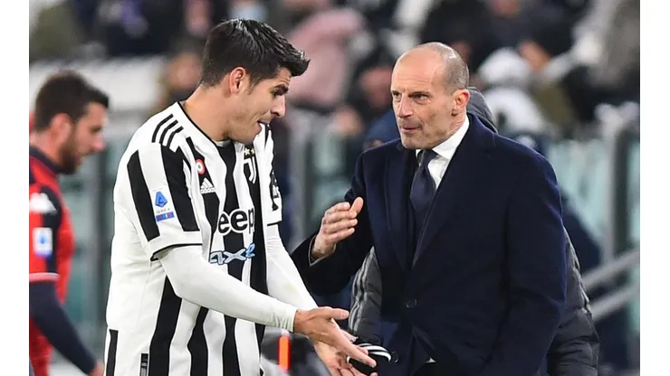 La pelea entre Álvaro Morata y Massimiliano Allegri se dio en el segundo tiempo.