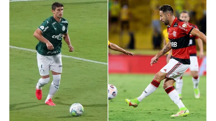 Benjamín Kuscevic y Mauricio Isla chocan en la final de Copa Libertadores.