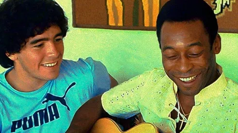 Maradona y Pelé en su juventud