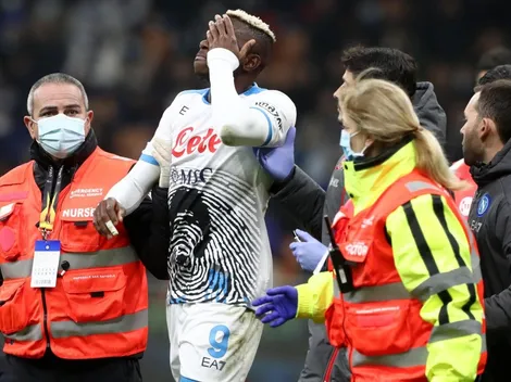 Terrible: Delantero del Napoli termina con fractura en su cara
