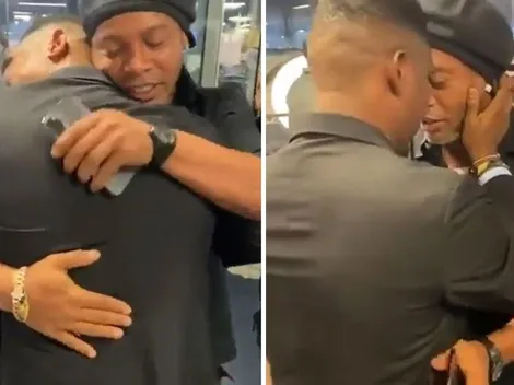 Emocionante: el reencuentro entre Eto'o y Dinho después de años