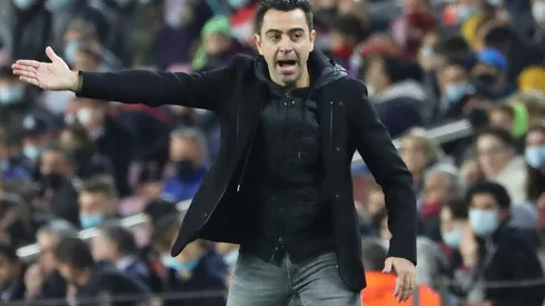 Xavi Hernández en el partido frente al Espanyol