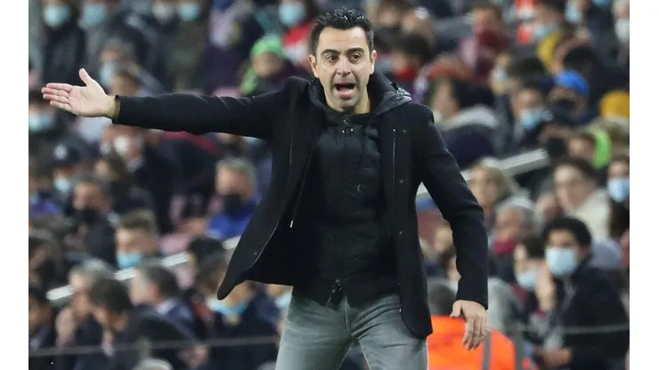Xavi Hernández en el partido frente al Espanyol
