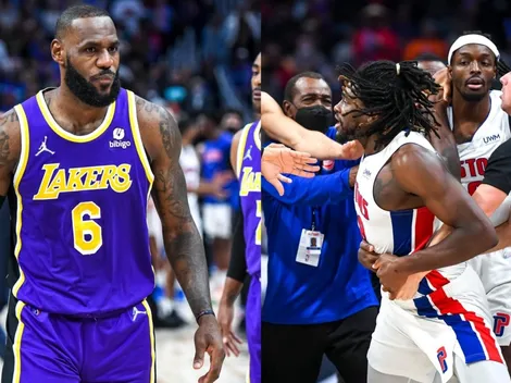 LeBron termina en las duchas tras dejar sangrando a rival