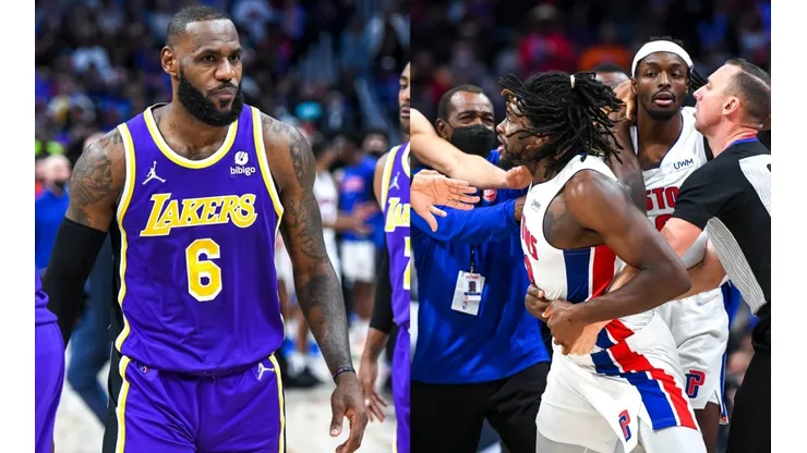 LeBron James dejó sangrando a Isaiah Stewart con un brutal golpe y fue expulsado por segunda vez en su carrera en el duelo entre Los Angeles Lakers y los Detroit Pistons.