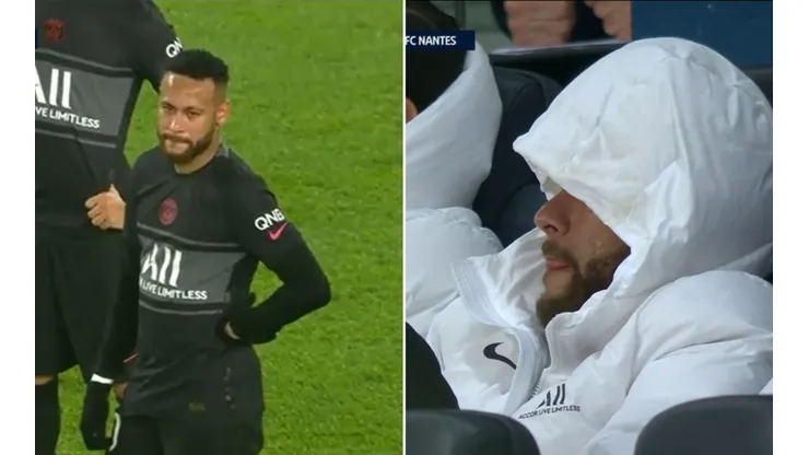 Neymar no la pasó nada bien al ser sustituido por la expulsión de Keylor Navas.