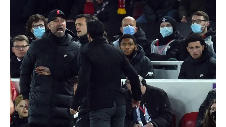 Klopp vs. Arteta: pelea de técnicos en el Liverpoll-Arsenal.