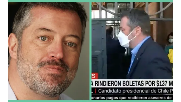 Sebastián Sichel en el momento del cabezazo.