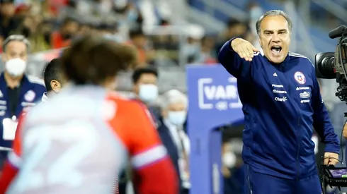 Lasarte en el partido frente a Ecuador en San Carlos de Apoquindo