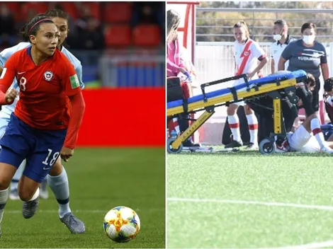 Camila Sáez sufre golpe y es atendida por médicos del club rival