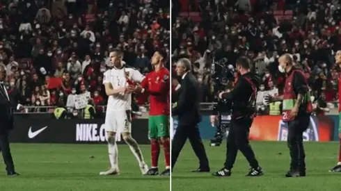 Cristiano Ronaldo mostró su enojo con Fernando Santos.
