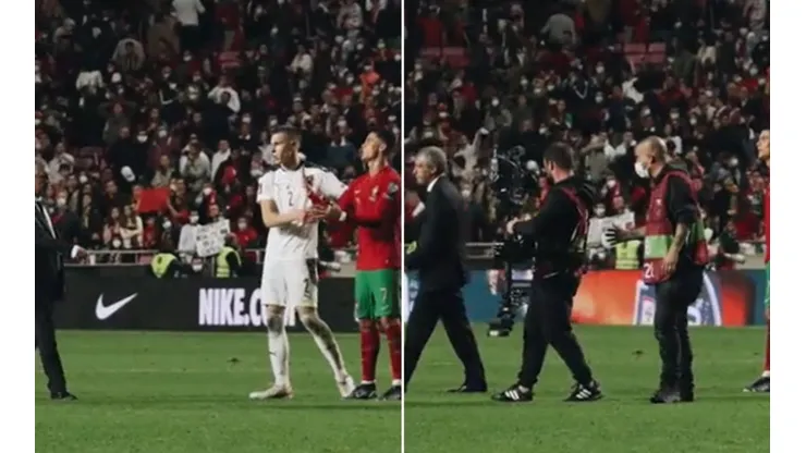 Cristiano Ronaldo mostró su enojo con Fernando Santos.