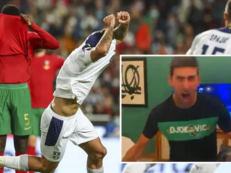 Djokovic se vuelve loco celebrando la clasificación de Serbia