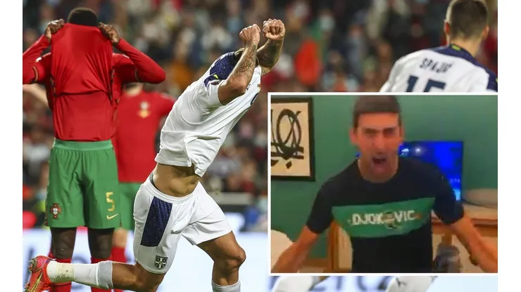 Djokovic celebró con todo la clasificación de Serbia