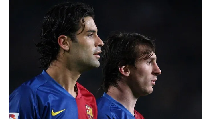 Rafa Márquez y Lionel Messi en el Barcelona
