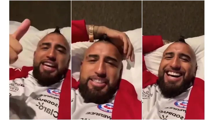 Arturo Vidal se acostó celebrando el triunfo de Colo Colo sobre Melipilla y a la pasada envió un mensaje para Universidad Católica