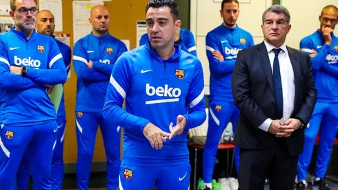 Xavi Hernández en su primer entrenamiento con el Barcelona