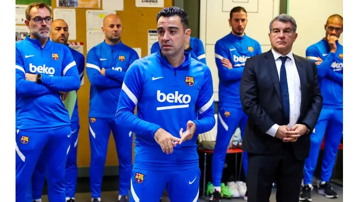 Xavi Hernández en su primer entrenamiento con el Barcelona