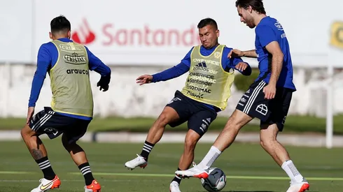 Ben Brereton en el primer entrenamiento de la Roja