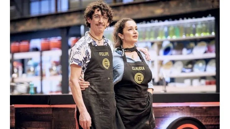 Felipe Ríos y Claudia Miranda en los momentos cruciales de Masterchef Celebrity.
