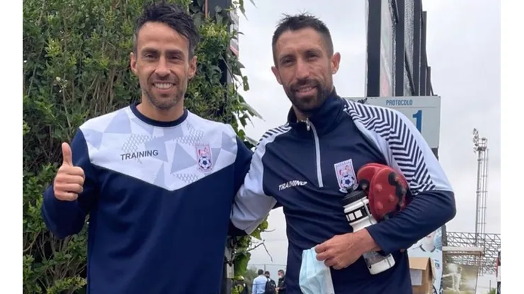 Jorge Mago Valdivia y José Luis Ribery Muñoz se lucieron en el entrenamiento de Deportes Melipilla