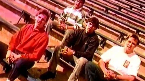 Unos jóvenes Luka Tudor, Esteban Valencia, Marcelo Ramírez y Marcelo Salas participaron de la campaña