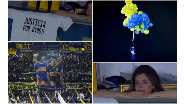 Homenaje a Maradona en el duelo entre Boca y Gimnasia en La Bombonera.