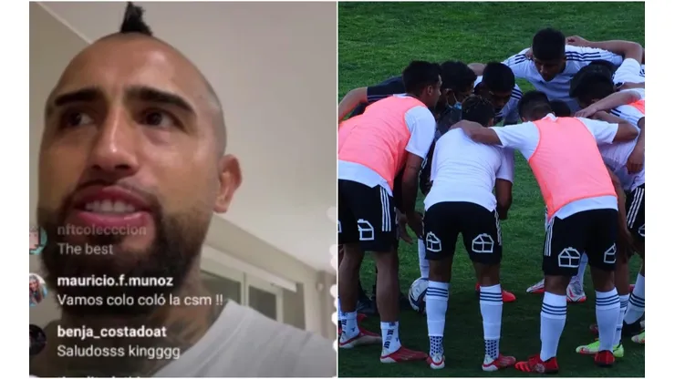 Arturo Vidal en su live apoyando a Colo Colo.