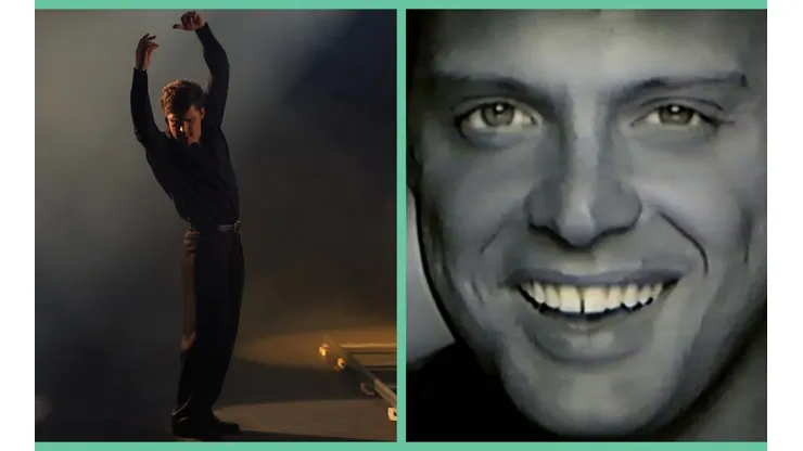 Diego Boneta recreando el video para Sueña en Luis Miguel, la serie. Y Micky en el video real.
