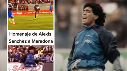 Alexis Sánchez homenajeó a Diego Maradona en el partido ante el Empoli