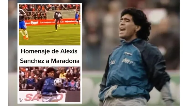 Alexis Sánchez homenajeó a Diego Maradona en el partido ante el Empoli