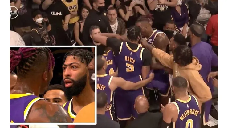 Los jugadores de los Lakers debieron ser separados.
