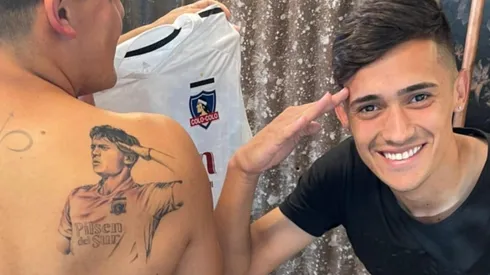 Pablo Solari con Camilo, que se lo tatuó con su clásica celebración.