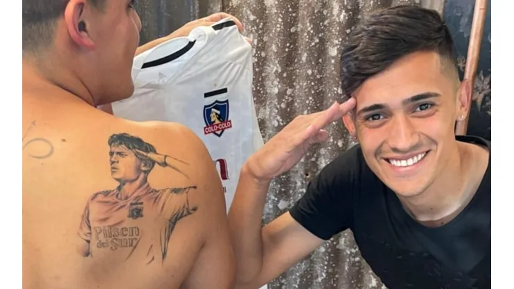 Pablo Solari con Camilo, que se lo tatuó con su clásica celebración.