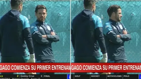 Gabriel Arias tuvo un cálido recibimiento con Fernando Gago en Racing.