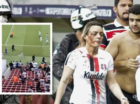 Terrible: hinchas brasileños invaden cancha y directiva resulta herida