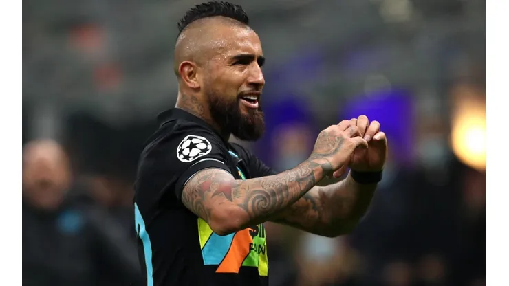 Vidal celebrando su gol ante Sheriff