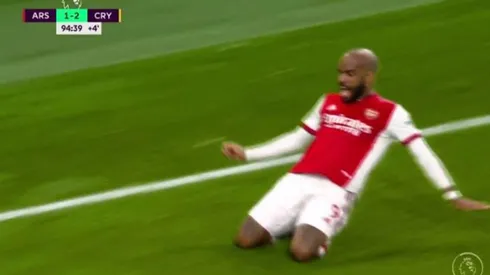 Lcazette celebrando el empate del Arsenal frente al Crystal Palace