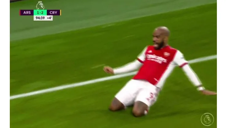 Lcazette celebrando el empate del Arsenal frente al Crystal Palace