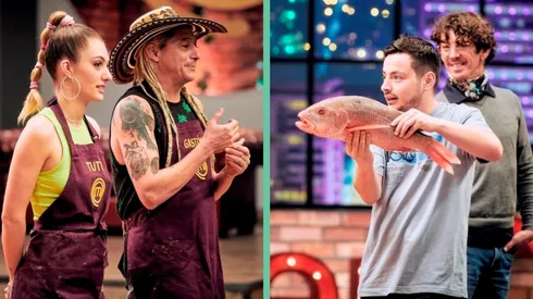 Naty, Gastón, Pollo y Felipe en Masterchef Celebrity.